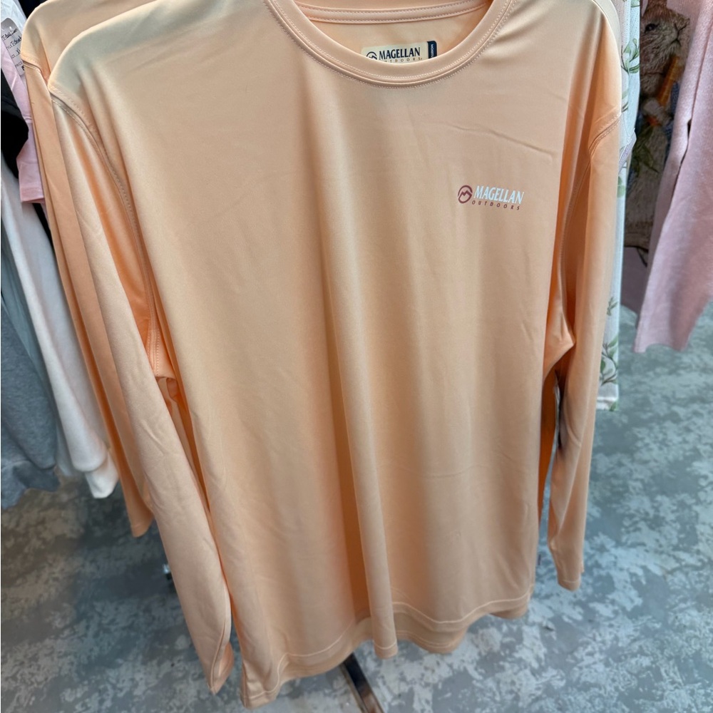 Magellan Outdoors Peach Performance Long Sleeve Tee